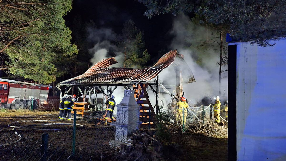 Pożar domku letniskowego
