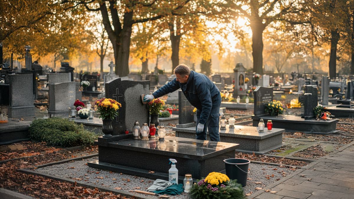 czyszczenie grobu, grób, cmentarz,