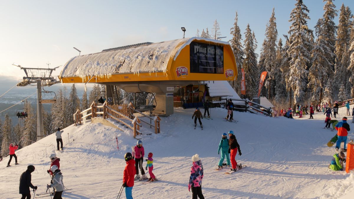 Tatry, góry, zima, Podhale, stok