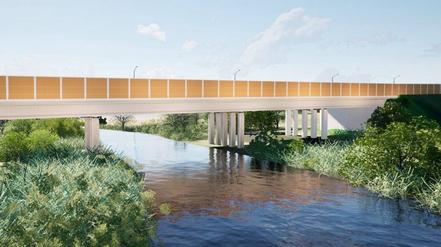 Wizualizacja mostu na Drwęcy