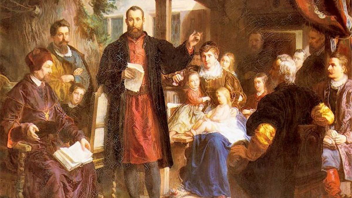 Jan Kochanowski w Czarnolesie. Malował Władysław Łuszczkiewicz