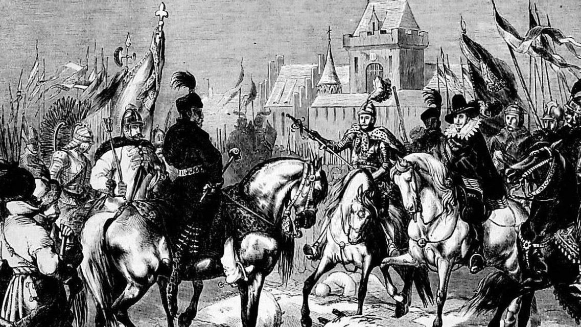 Juliusz Kossak: Poddanie się arcyksięcia Maksymiliana pod Byczyną