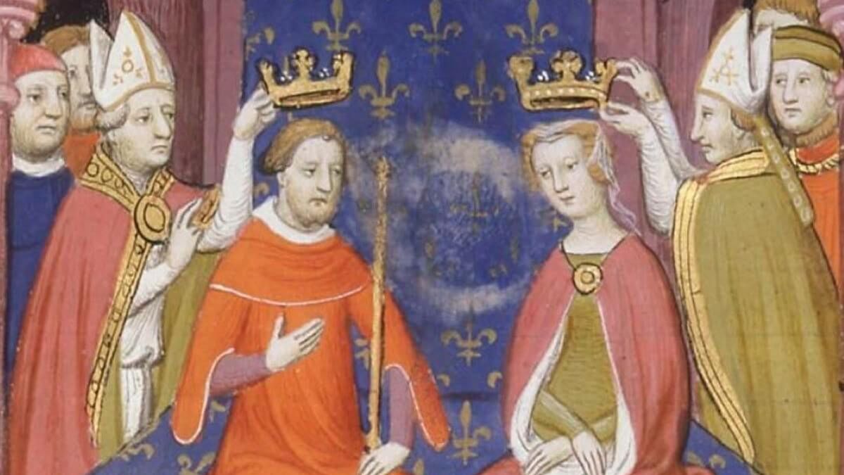 Koronacja Jana II Dobrego, męża Gutty Luksemburskiej.