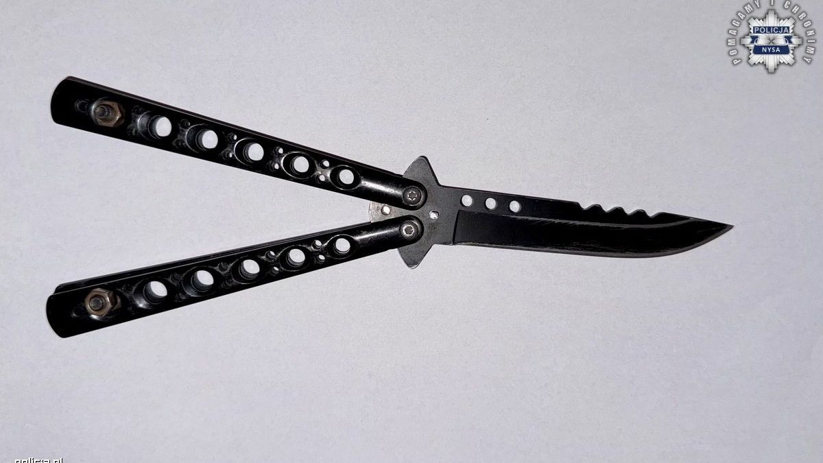 Przedmiot, którym przestępca zaatakował policjanta