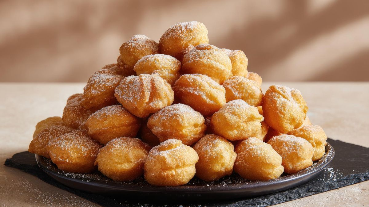 Mini pączusie posypane cukrem pudrem