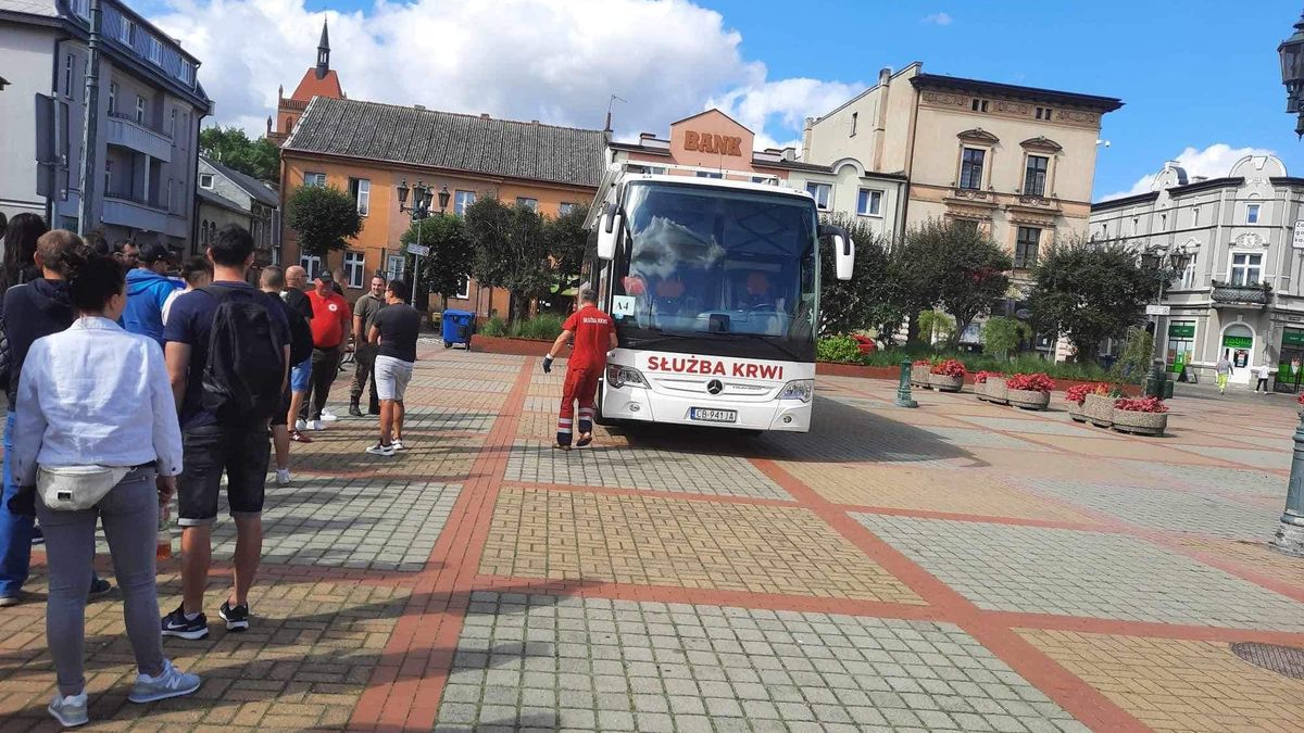 Krwiodawcy na chełmżyńskim Rynku