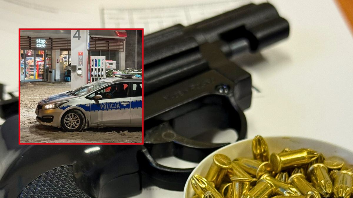 Broń i stacja paliw w Chodzieży.