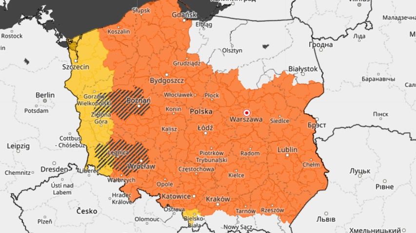 Prognoza pogody na poniedziałek