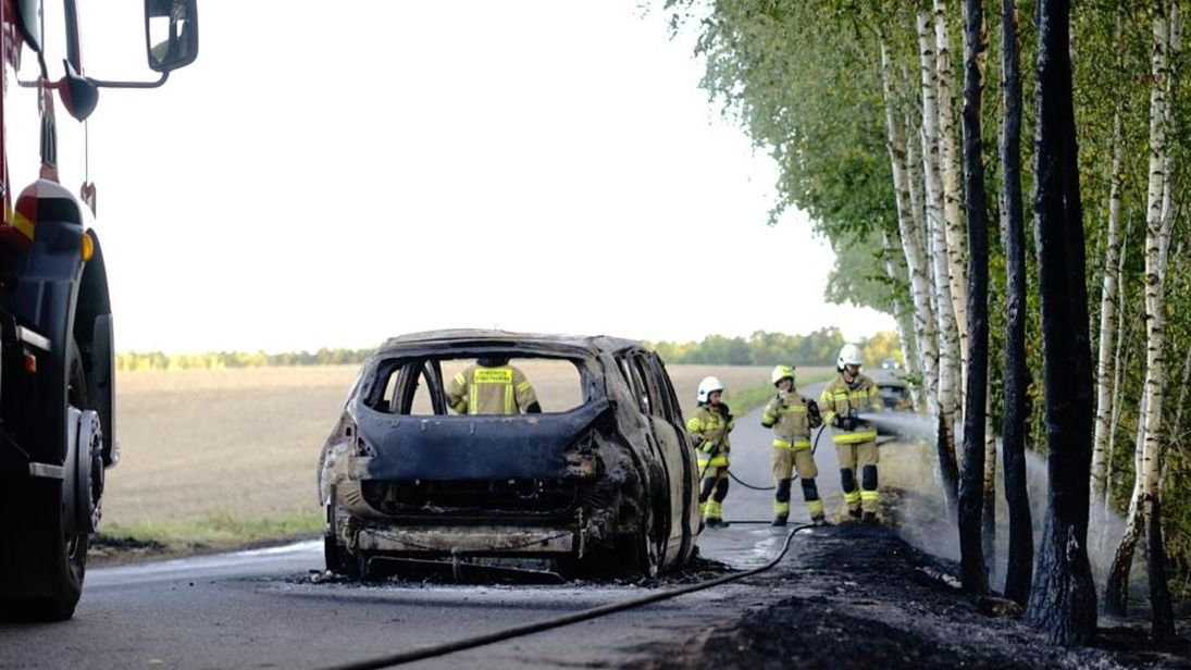 Pożar samochodu osobowego