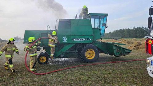 Pożar kombajnu w Staroźrebach 