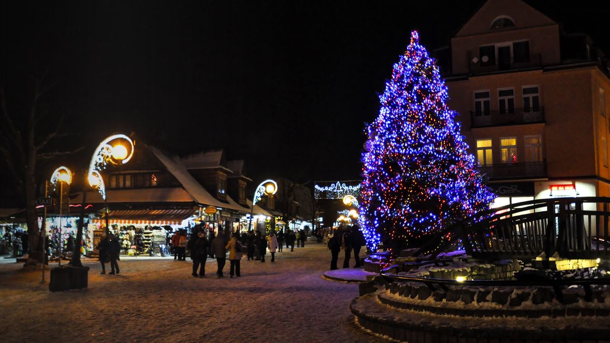 Zakopane, oświetlenie, świąteczna iluminacja