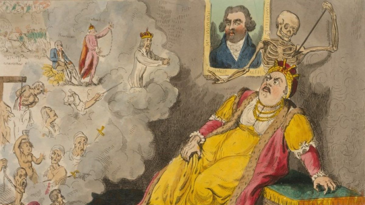 Śmierć Katarzyny II. Karykatura z 1796 roku