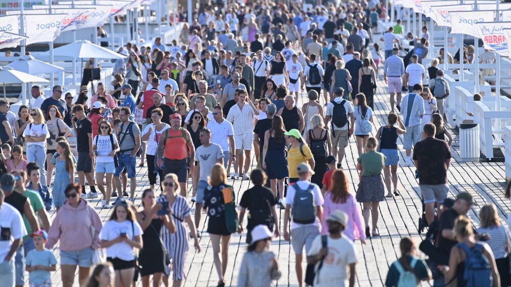 tłumy, ludzie, urlop, 