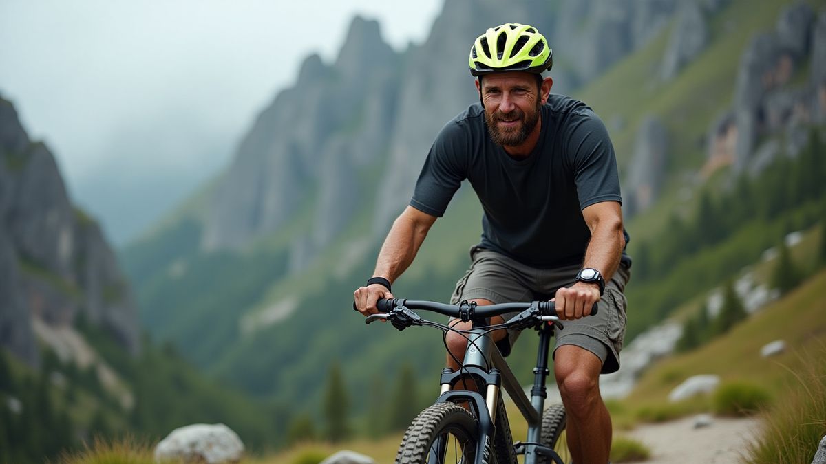 Mężczyzna, hobby, rower, górski rower