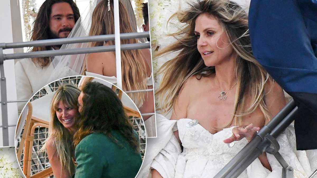 Heidi Klum i Tom Kaulitz wzięli ślub na jachcie! Suknię ślubną modelki  zapamiętamy na lata! Wyglądała spektakularnie!