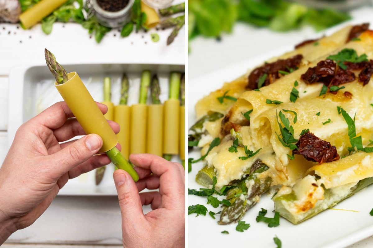 Redefining spring with baked asparagus in a creamy dream