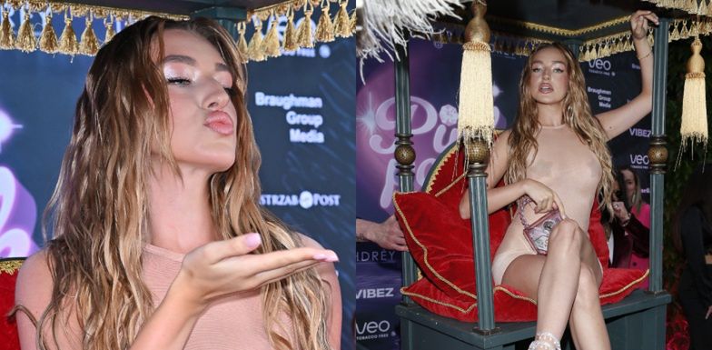 Caroline Derpienski na gali Pudelek Pink Party