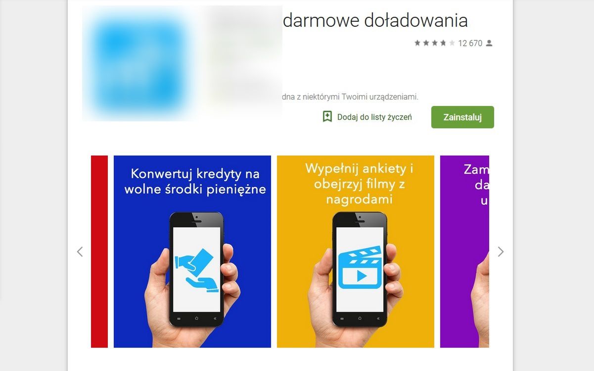 Obiecują darmowe doładowanie. Uważaj, to fałszywe aplikacje