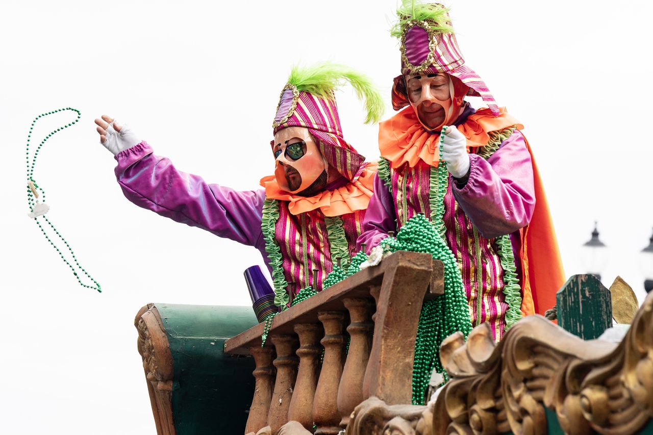 Amazing celebration of Mardi Gras. Streets of New Orleans were filled with  colors, laughter, and festive spirit.