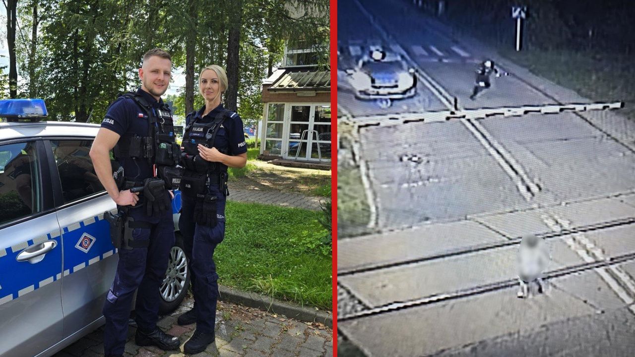 Dramatyczne chwile na przejeździe kolejowym. Policjanci uratowali życie małego chłopca