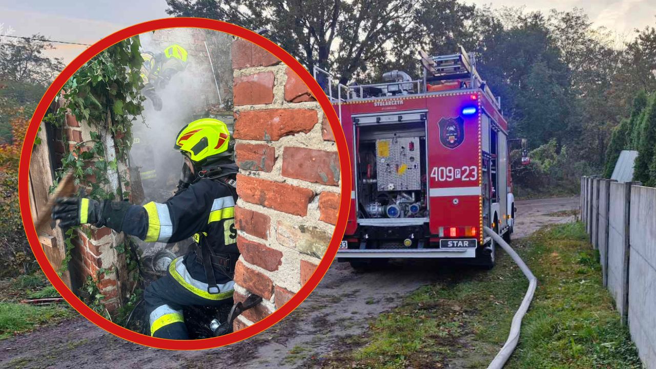 Strażacy walczyli z ogniem w budynku gospodarczym w Chodzieży