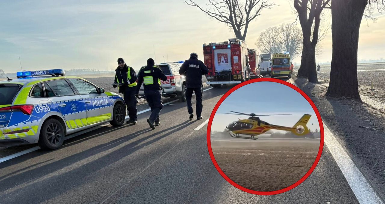 DW190: Blokada drogi z Wągrowca na Gniezno. Pracownik potrącony przez auto