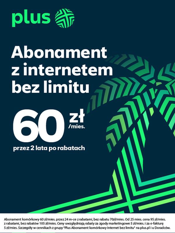 Plus obniża cenę abonamentu. Nielimitowane usługi za 60 zł miesięcznie