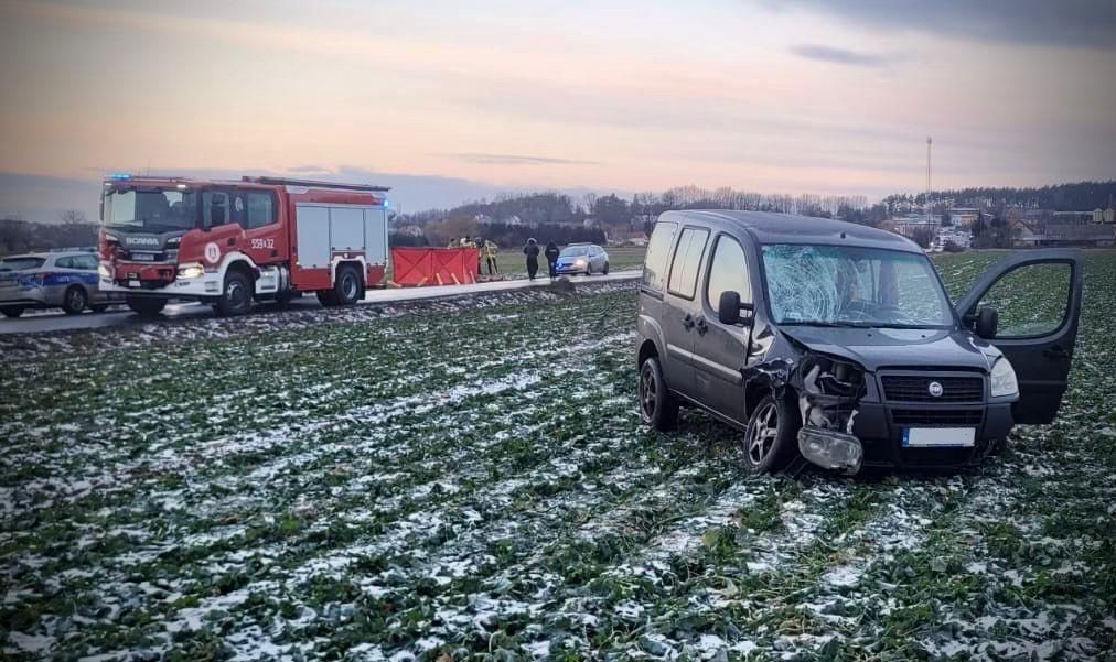 Wysoka: Śmiertelny wypadek na DW 190. Rowerzysta zginął pod kołami auta