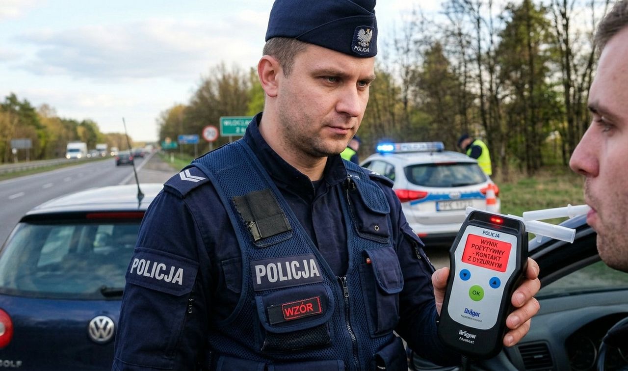Jechał pod wpływem alkoholu i narkotyków. W kieszeni miał amfetaminę