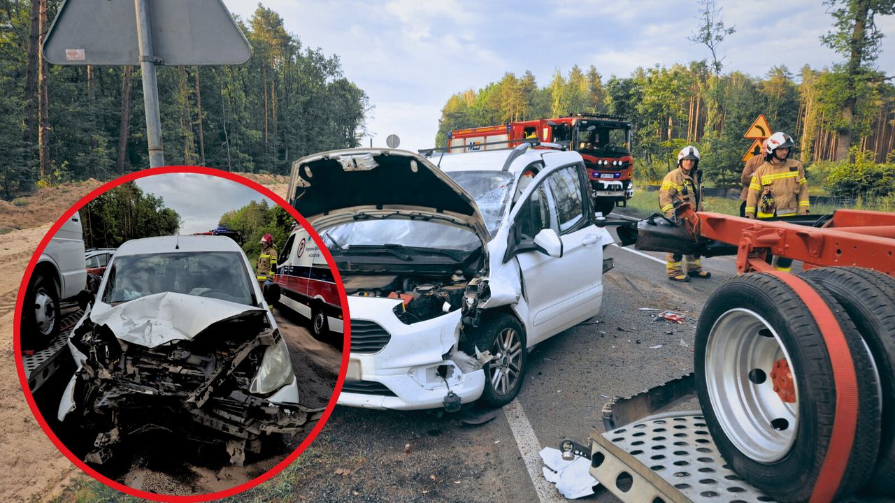 Kolizja trzech pojazdów na DK22. Droga była całkowicie zablokowana