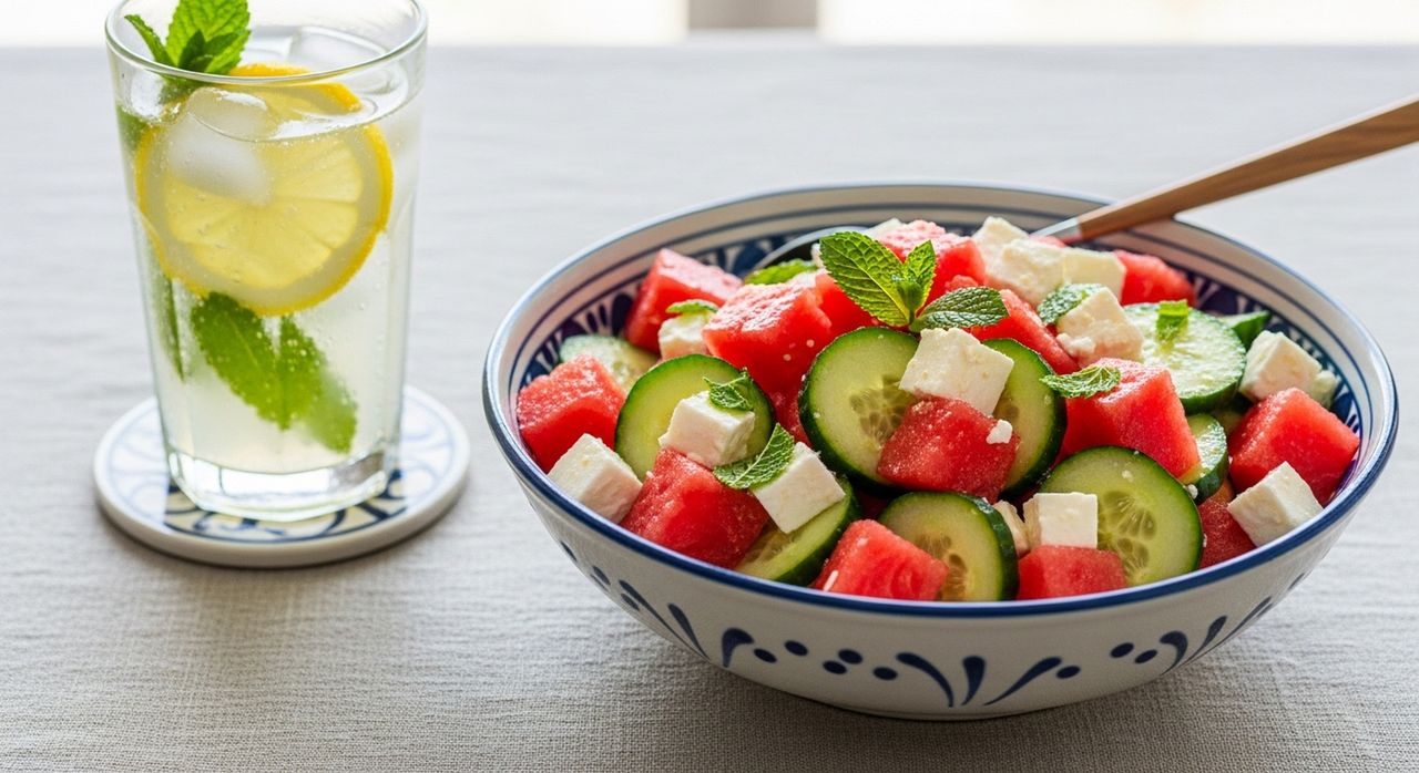 Letni hit na talerzu! Sałatka z arbuzem, fetą i ogórkiem – lekka, orzeźwiająca i zdrowa