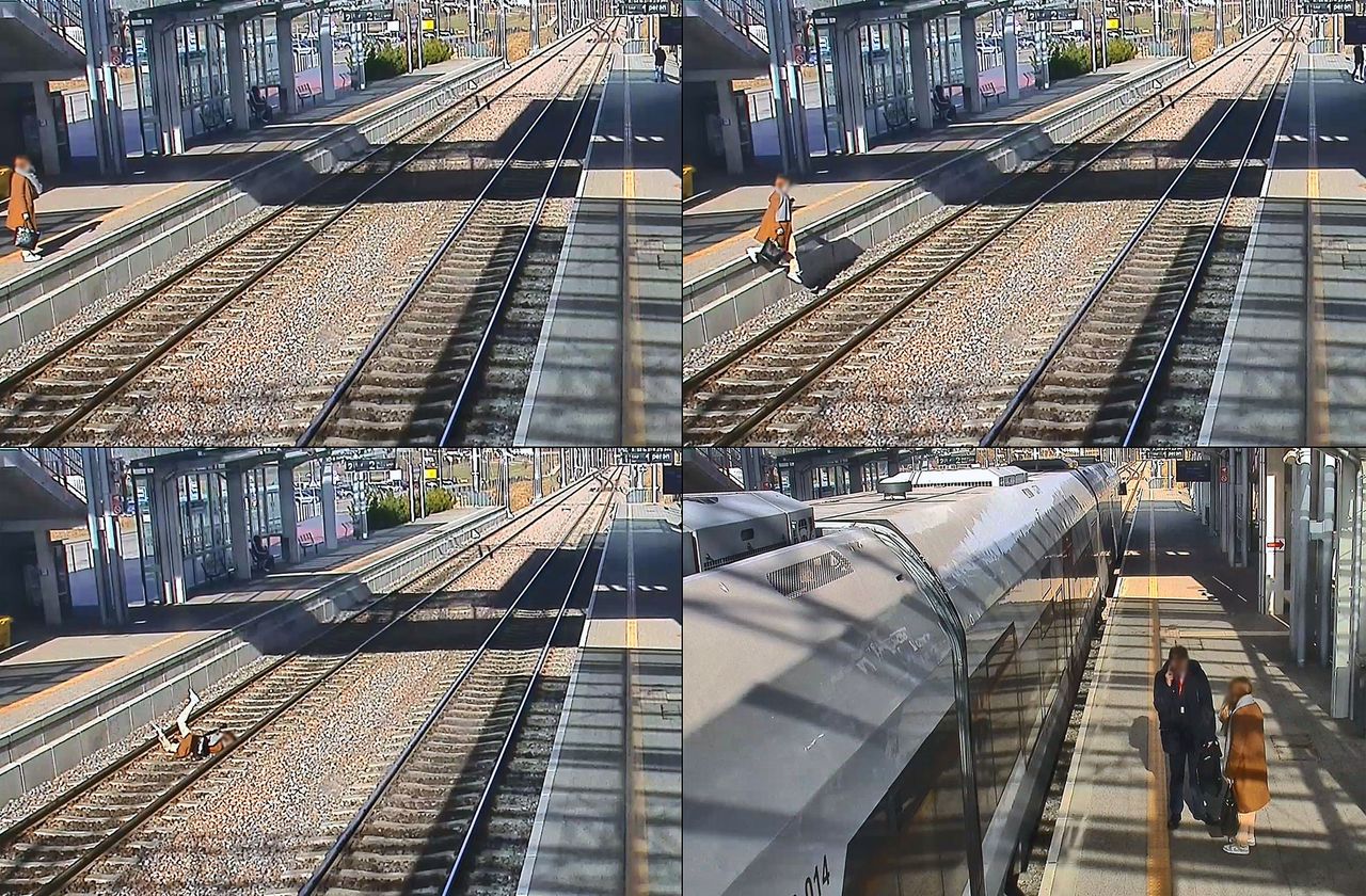 Rozmowa przez telefon o krok od tragedii. Kobieta spadła z peronu prosto na tory