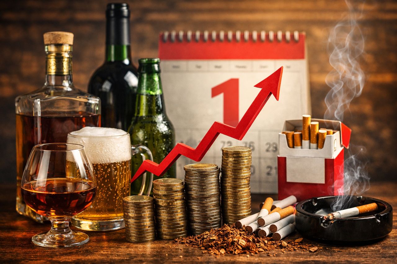 1 stycznia w życie wchodzą podwyżki akcyzy na wyroby alkoholowe i papierosy