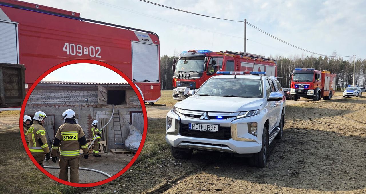 Pożar stolarni w Ostrówkach. Akcja trwała 2 godziny