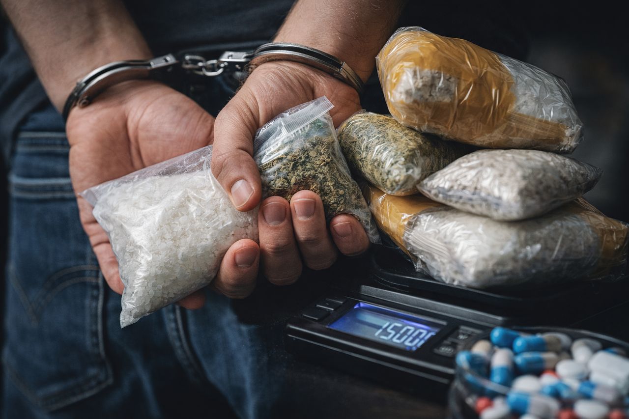 Wałcz: 28-latek zatrzymany z kilogramem narkotyków. Mężczyzna trafił do aresztu