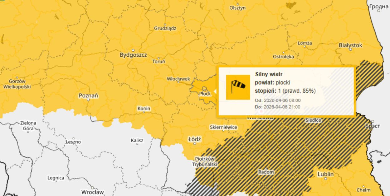 Ostrzeżenie pogodowe: silny wiatr uderzy w region. Porywy nawet do 85 km/h!