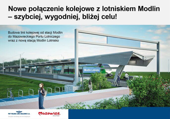 Pociągiem na lotnisko w Modlinie – jest przetarg na budowę połączenia kolejowego