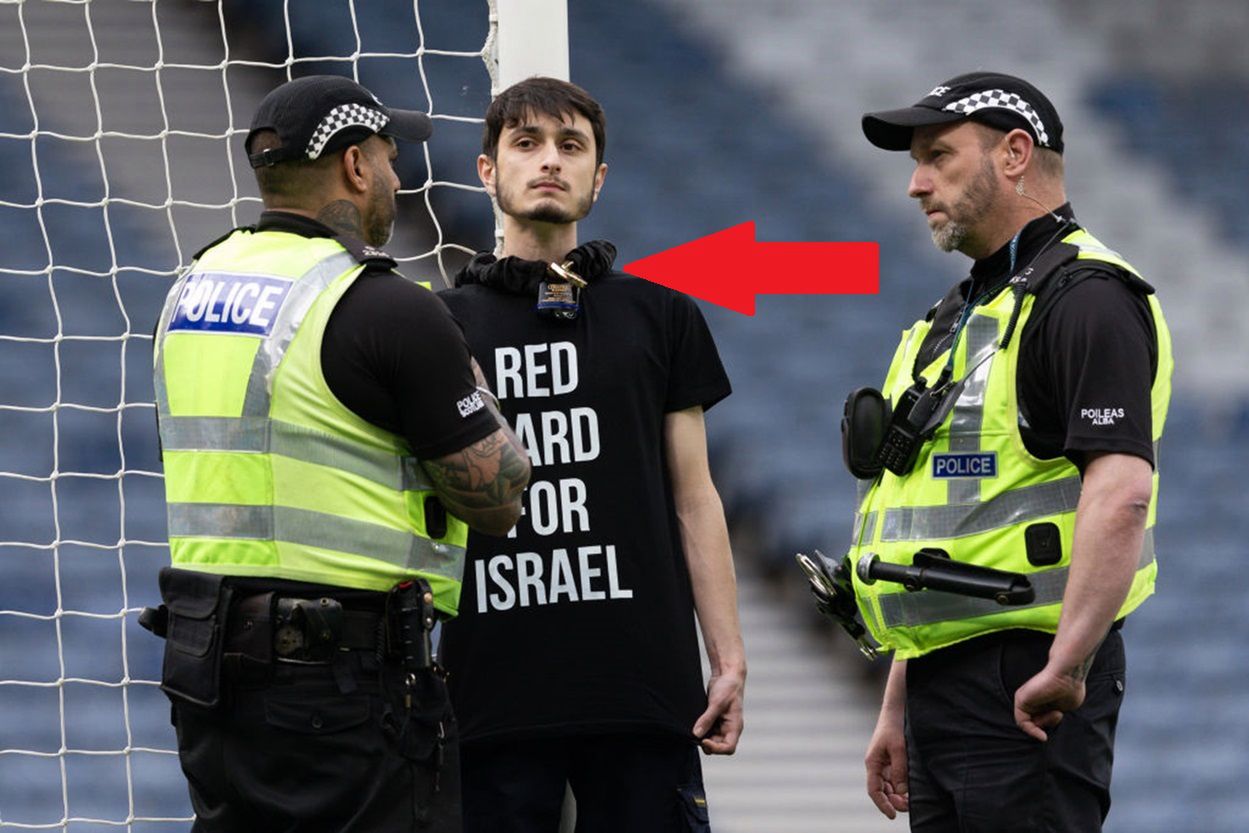 Scandal earlier than Israel’s match.  Look what this younger man did