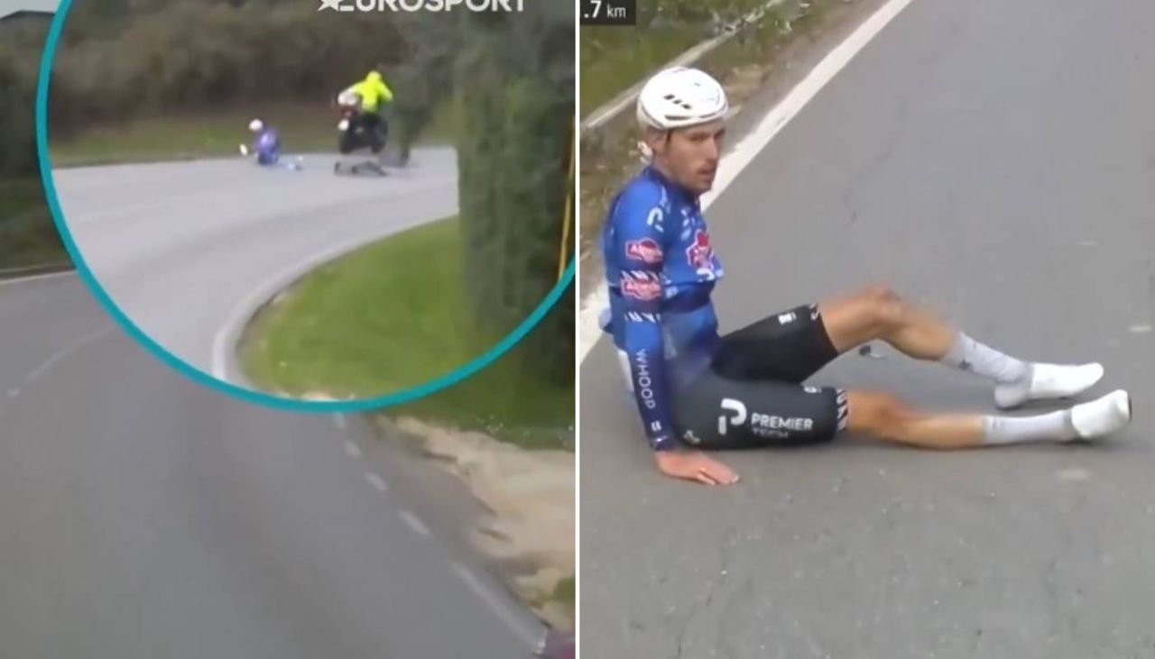 Kolarz Michael Gogl potrącony przez motocykl na Tirreno-Adriatico