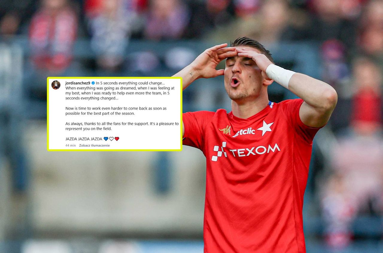 Piłkarz Wisły musiał zejść już w 13. minucie. Opublikował taki wpis