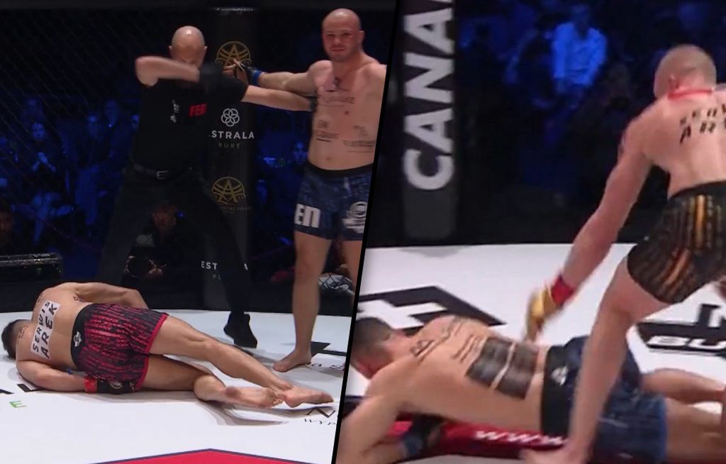 Brutalne nokauty w Częstochowie, mistrz obronił pas na gali FEN 62