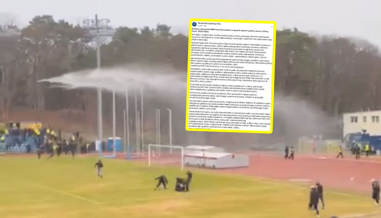 Dantejskie sceny na polskim stadionie. Jest oświadczenie klubu