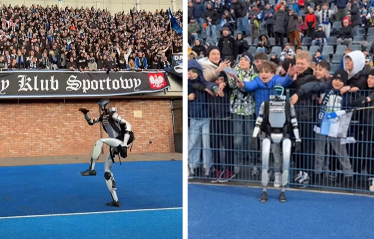 Robot-celebryta na meczu w Bydgoszczy. "Sterował" dopingiem