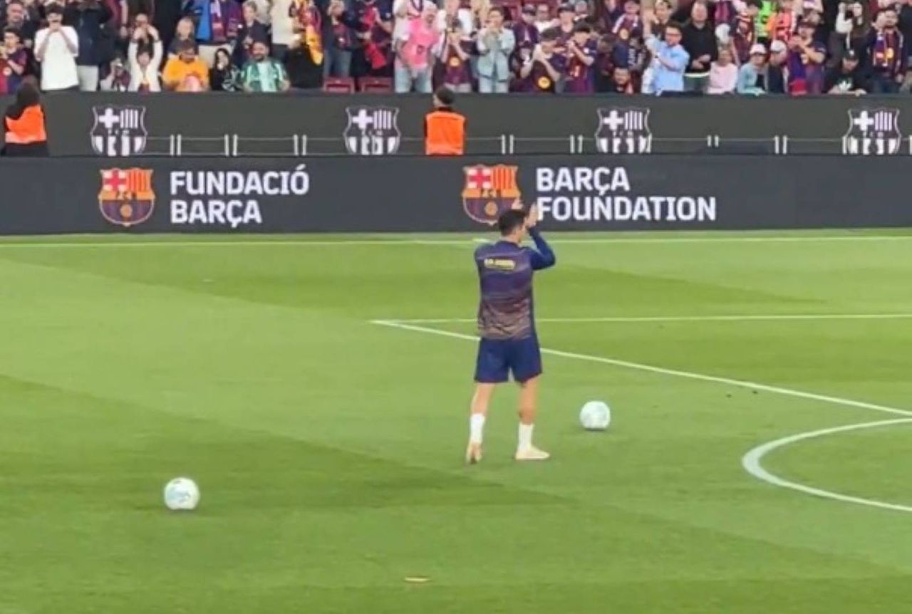 Ostatnia rozgrzewka Lewandowskiego na Camp Nou. Spójrz, co zrobił