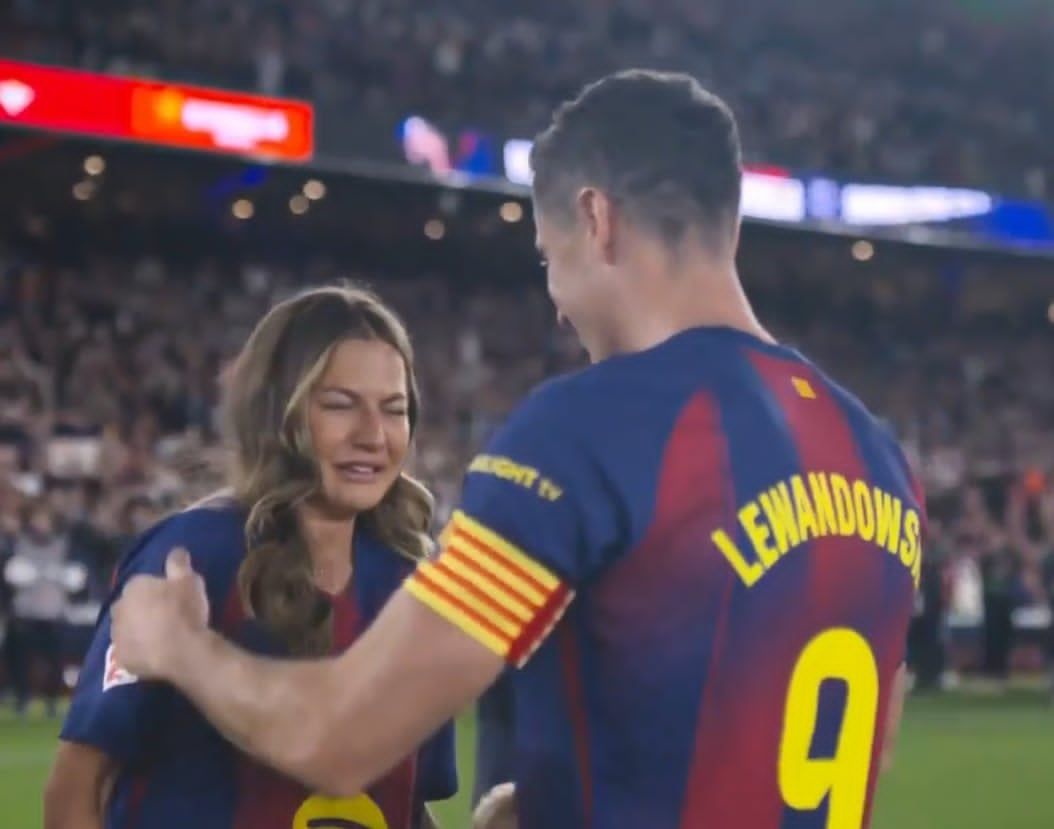 Lewandowska nie kryła łez. Wzruszający moment na Camp Nou