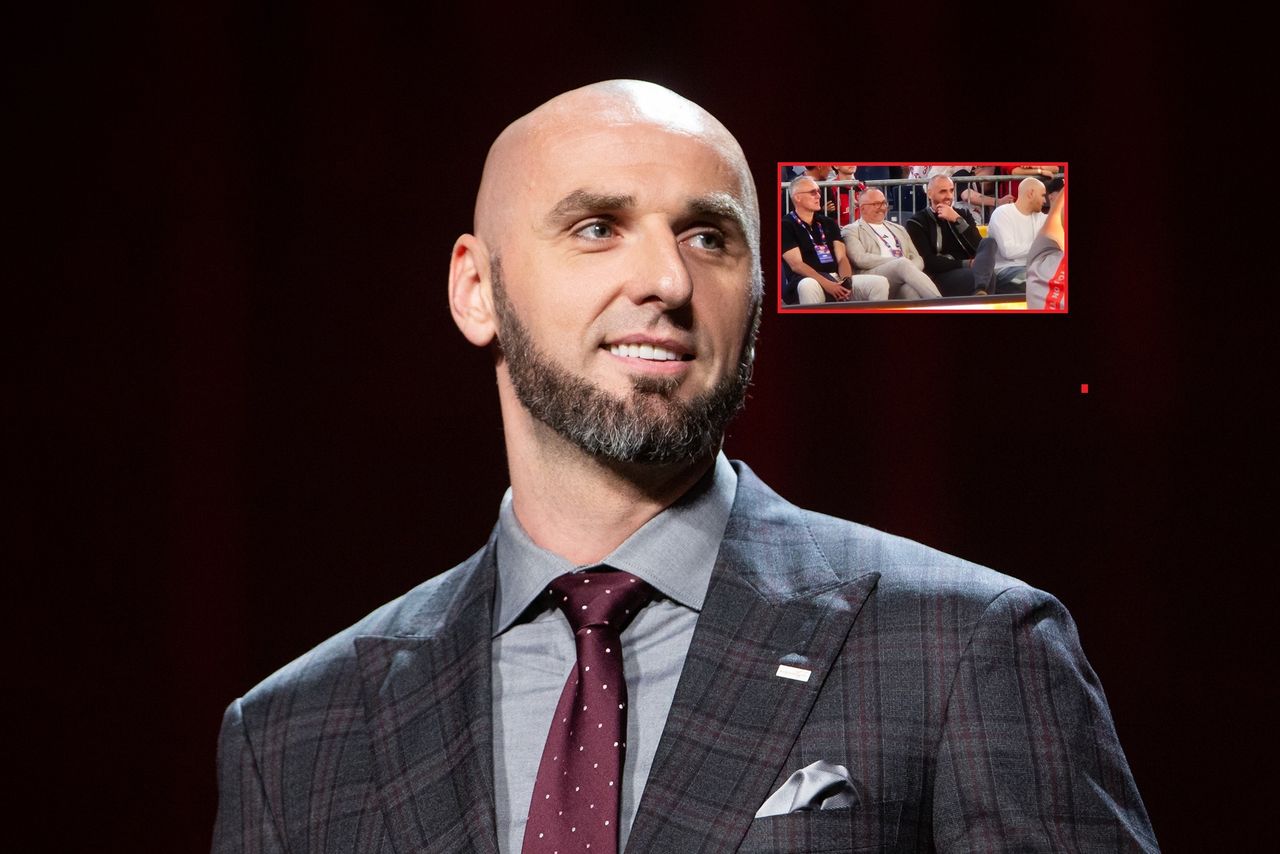 Gortat pojawił się na meczu Polaków. Spójrz, kto siedział obok