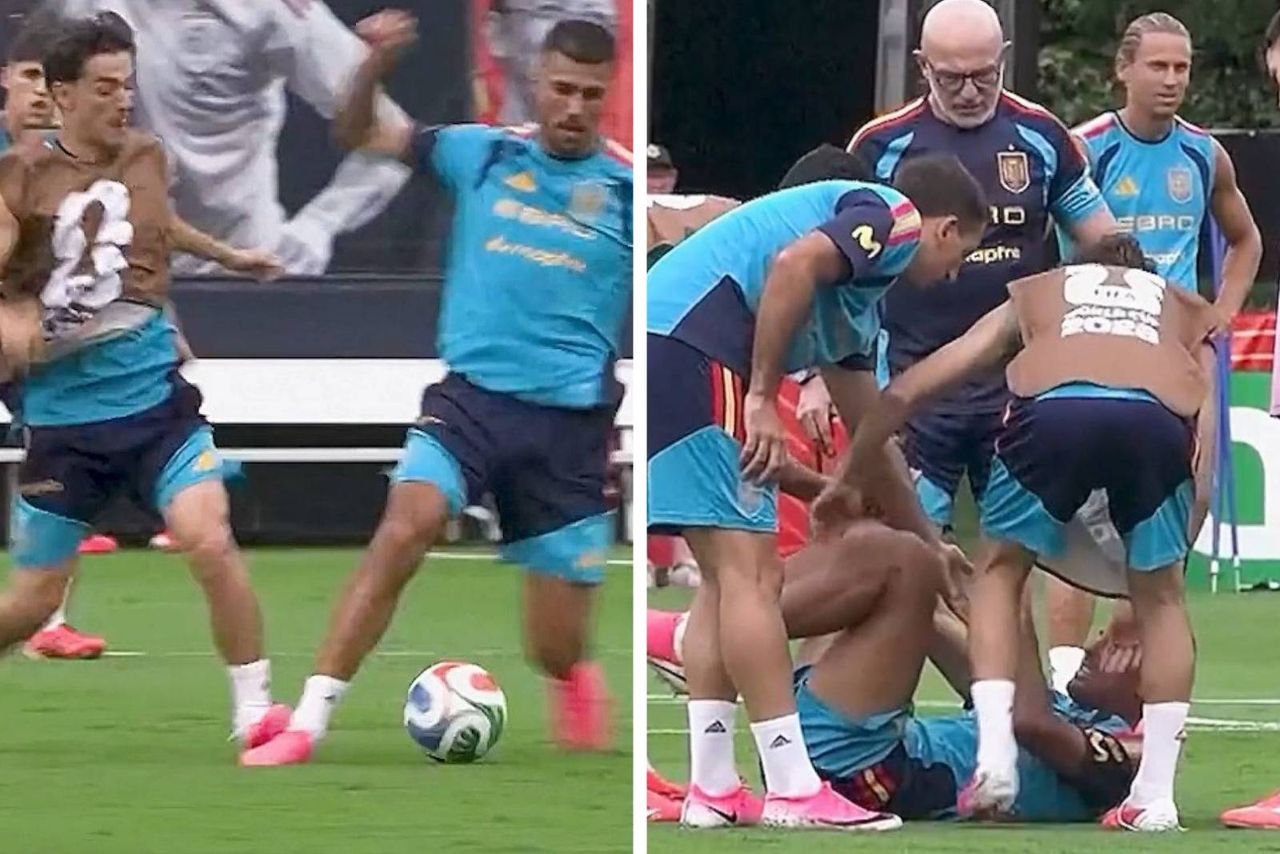 Trening Hiszpanów mógł skończyć się fatalnie. Brutalny faul na kilka dni przed MŚ