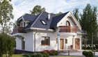 Projekt domu Ślężan Alter (1041) - parterowy z poddaszem dom o powierzchni 123,80 m², dach kopertowy, koszt budowy 331 000 zł - ujęcie frontu