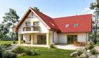 Projekt domu Klaudia 2rodziny - parterowy z poddaszem dom o powierzchni 265,80 m², dach czterospadowy - ujęcie 2