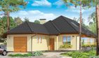 Projekt domu Jamnik 3 - parterowy z poddaszem dom o powierzchni 168,28 m², dach wielospadowy, koszt budowy 458 000 zł - ujęcie frontu